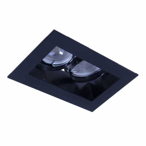 Spot de embutir para dicro 2 luces 50W cuadrado color negro